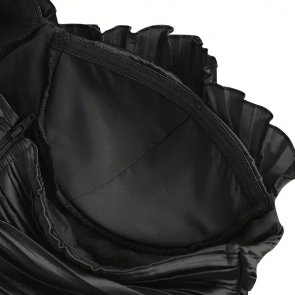 Black Party Women's Satin Date Night Tube Top - Picture 7 of 8